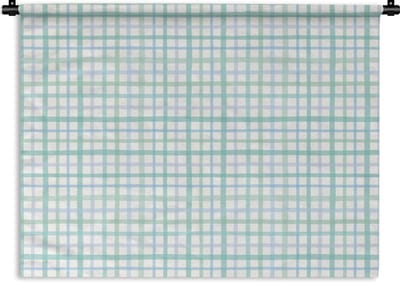 Wandkleed - Wanddoek - Pastel - Patronen - Blauw - 120x90 cm - Wandtapijt