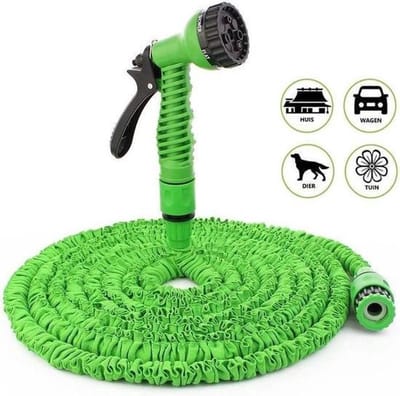 Flexibele Tuinslang – 45 Meter – Uitrekbaar – 7 Sproei Functies - Magische Tuinslag – Elastisch - Lichtgewicht – Uitzetbaar - Tuin Bewatering - Groen – Water Hose