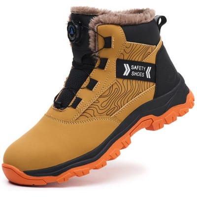 Heren Veiligheidsschoenen Waterdichte Werkschoenen Puncture-Proof Antislip Sneakers Stalen Neus Beschermende Schoenen Draaiknop Winterlaarzen 43