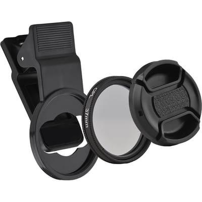 Andoer 37MM Professionele Smartphone CPL Filter Set Clip-on Circulaire Polarisatie Lens met Universele zwart