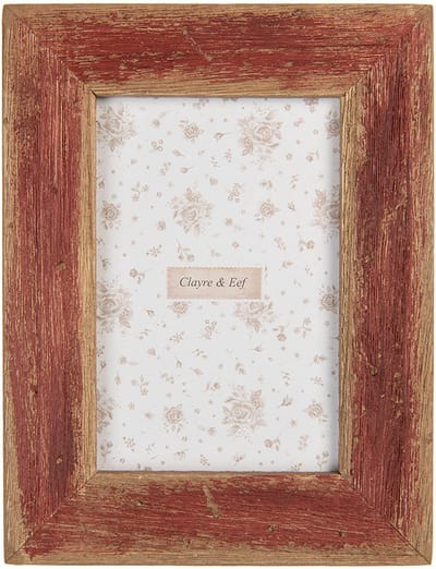 Clayre & Eef Fotolijst 10x15 cm Bruin Rood Hout