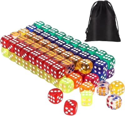 Gekleurde Dobbelstenen - Transparante Acryl - Bordspellen Entertainment - 100 Stuks 10 Kleuren - 1.2-1.8 cm - Meerkleurig