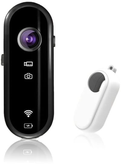 Dailygoody - WiFi-vlogcamera - Mini-actiecamera - EIS-stabilisatie - Witte Siliconen hoes - Magnetische Montage - Geschikt voor Motorfiets - 1080P