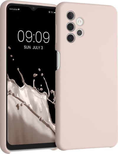 kwmobile telefoonhoesje geschikt voor Samsung Galaxy A32 5G - Hoesje met siliconen coating - Smartphone case in kokosmelk