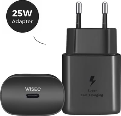 WISEQ USB-C Adapter 25W – Snelle Oplader – Geschikt voor Samsung, Apple & Huawei