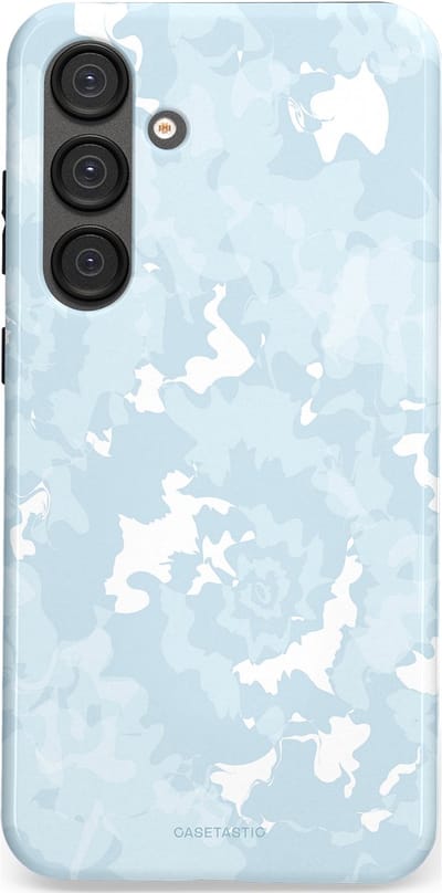 Casetastic Hoesje Geschikt voor Samsung S25 Plus - Stijlvolle Beschermende Duo-layer Case - Blauwe wervels