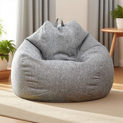 SnelShoppen - Bean Bag voor Kinderen en Volwassenen - Zitzak Cover zonder Vulling, Met Rits, 100 x 120 cm, Opberggemak voor Slaapkamer, Kantoor, Woonk