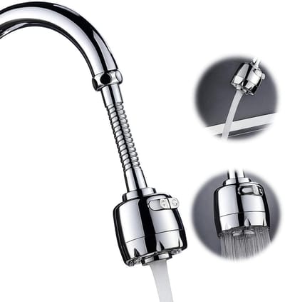 Kraansproeier - 360 Graden - 2 Straalstanden - Met pakking - met universele connector - RFlexibel Opzetstuk Kraanslang - Waterbesparende Spoelkraan - Kraan Opzetstuk - Sproeikop - Keukenkraan - Badkamerkraan - Sproeier - Badkamer - Douche