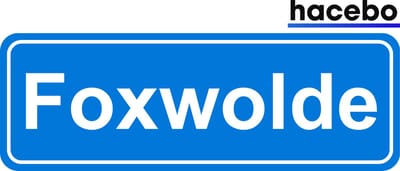 Hacebo - Plaatsnaam Sticker - 29x10 CM - Foxwolde sticker - Verkeersborden sticker - grappige cadeaus - Foxwolde