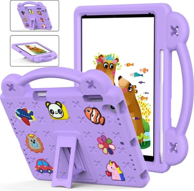 Hoes geschikt voor iPad 2018 Kinderen Paars - Hoes geschikt voor iPad 6e hoes Generatie Kidsproof Backcover met handvat - Hoes geschikt voor iPad 2017 hoes - Hoes geschikt voor iPad Kinderen -Kindertablet