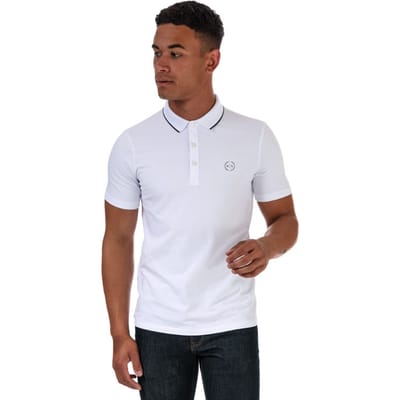 Armani Exchange poloshirt met opvallende contrasterende boord, wit