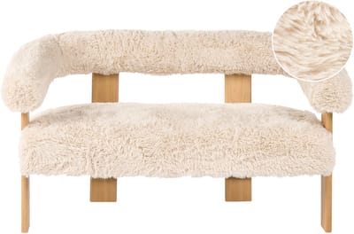 ILBRO - Tweezitsbank - Lichtbruin/Off-white - Kunstbont