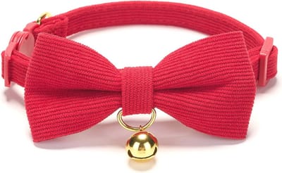 Lichte, ultra-zachte kattenhalsband van katoen met afneembare strik - ideaal voor gevoelige huid