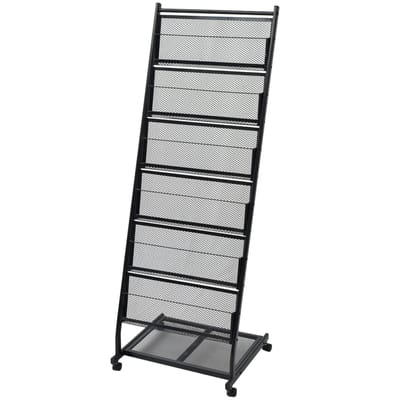 vidaXL - Tijdschriftenrek - zwart - 47,5x43x133 - cm - A4