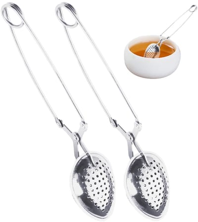 Dailygoods- Theelepels 2 stuks - Roestvrij Staal - Ergonomisch Handvat - Theepotaccessoires - Theepotzeef - Comfortabele Grip - Theelepel