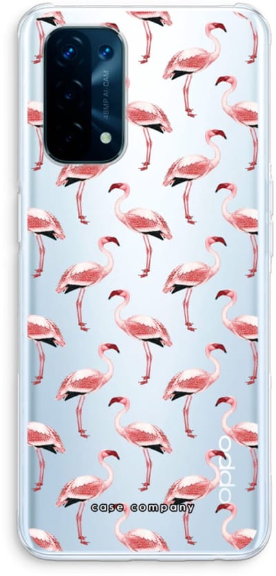 Case Company® - Hoesje geschikt voor Oppo A74 5G hoesje - Flamingo - Soft Cover Telefoonhoesje - Bescherming aan alle Kanten en Schermrand