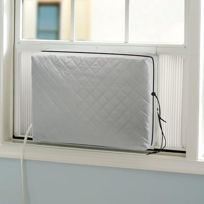 Binnen Aircohoes Vensteraircohoes met Dubbele Isolatie & Elastische Trekkoord, Afmetingen 21L x 15H x 3D inch