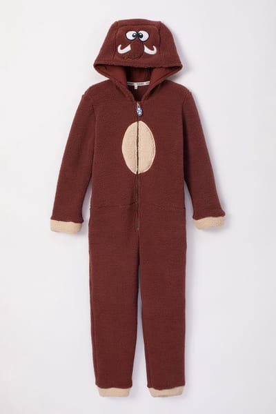 Woody onesie unisex - mammoet - roest - 232-10-ONJ-M/257-104