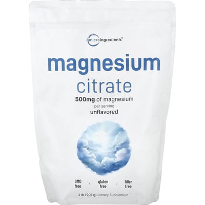Micro Ingredients, Citrate de Magnésium, Non Aromatisé, 907g (2 lb)