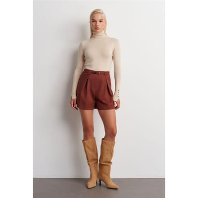 Hoogwaardige Tailleshorts met Ceintuur