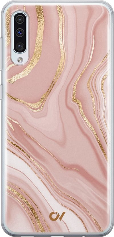 Hoesje geschikt voor Samsung Galaxy A50 - Rose Marble - - Roze - Soft Case Telefoonhoesje - TPU Back Cover - Casevibes