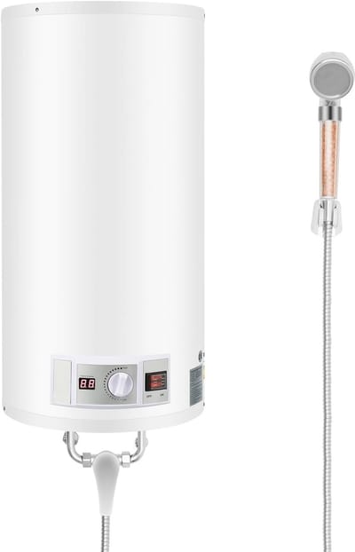 Elektrische Boiler - Waterverwarmer Tank - Continu Warm Water - Met Handdouche LED - 34 x 70 cm - Wit