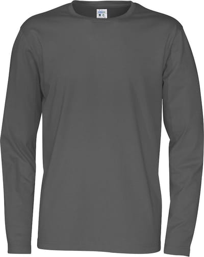 Cottover T-SHIRT LONG SLEEVE MAN - GOTS GECERTIFICEERD 141020 - Antraciet - S
