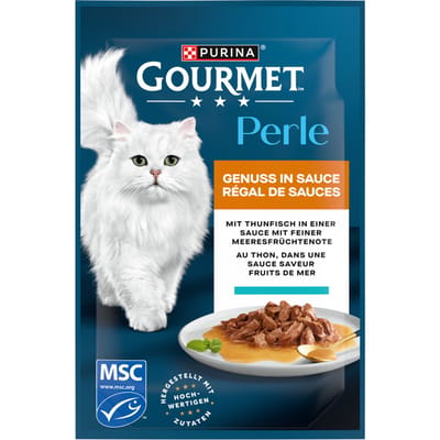 26x85g Tonijn in Saus Gourmet Perle Sauce Delight Kattenvoer