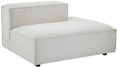 Vente-unique Chaise longue rechts in beige ribfluweel RUZOLO