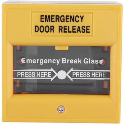 Dailygoods - Deur Nooduitgang Brandalarm Knop - Nooddeur Ontgrendeling - Veiligheidsglas - Geel - Brandalarm - Veiligheidsoplossing - Thuis en Zakelijk