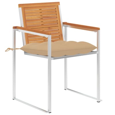vidaXL - Tuinstoelen - 2 - st - met - kussens - massief - acaciahout - en - staal