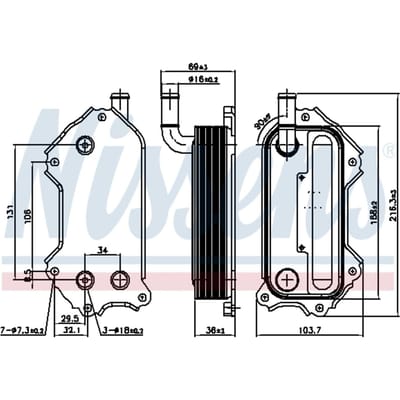 Olie radiator, motorolie NISSENS 91117