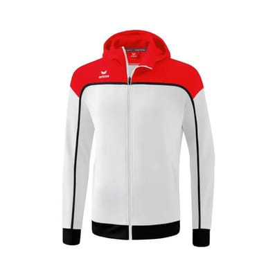Erima Change Trainingsjack Met Capuchon Kinderen - Zwart / Rood / Wit | Maat: 164
