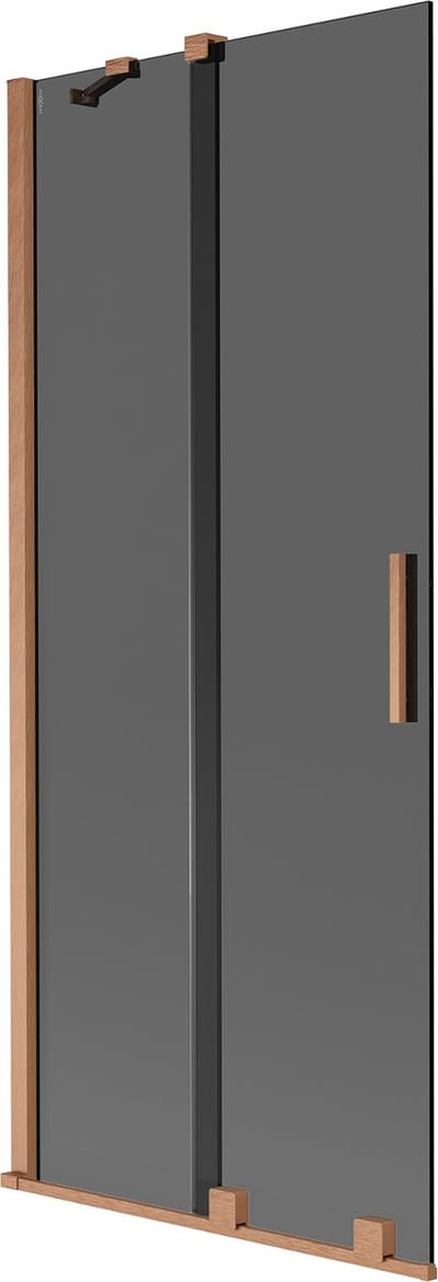 Mexen Velar badwand 2-delig schuifbaar 80 x 150 , grafiet, geborsteld koper - 896-080-000-41-65