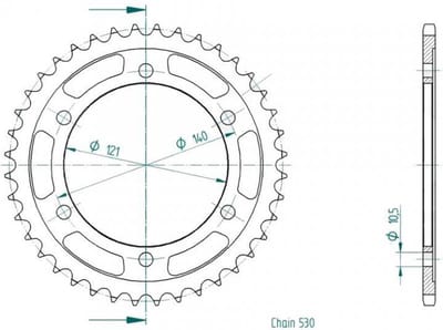 Couronne transmission Sifam pour moto Cagiva 1000 Xtra-Raptor 2000 à 2004 40 dts P530
