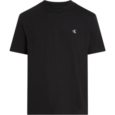 T-shirt à Manches Courtes et Col Rond avec Logo Lettres Calvin Klein pour Homme Dessus Noir J30J327473-BEH M black