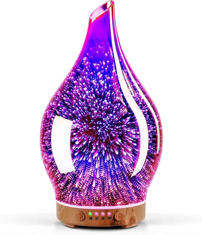 Aroma Diffuser Luchtbevochtiger 150ml 3D Luchtbevochtiger Ultrasone Stille 7 kleurveranderende LED's Kamerbevochtiger BPA Gratis voor woning Yoga SPA met Timer (Rose Goud)