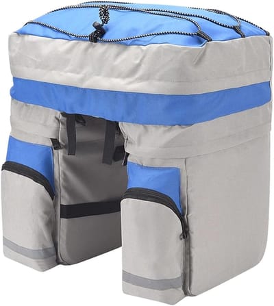 Fiets Bagagedrager Tas - Fietstas Achterbank - MTB Vervoer - Waterafstotend Polyester - 60L Capaciteit - Blauw Grijs