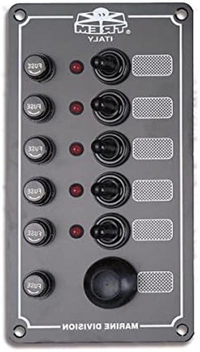 Elektrisch schakelbord - Paneel met schakelaars - Watersport besturing - Waterdicht met led - 185 x 100 cm - Zwart