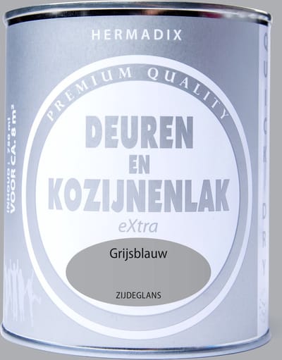 Hermadix deuren & kozijnen lak zijdeglans grijsblauw - 750 ml.