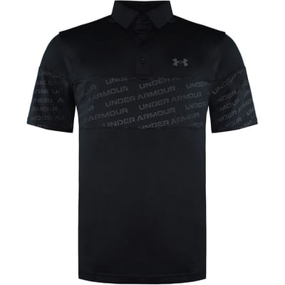 Under Armour Zwart Gekraagd Heren Playoff 2.0 Geblokt Poloshirt 1363032 001