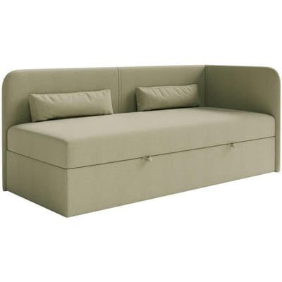 Jeugdbed Cambrils chenille rechts 90 x 200 cm met opbergruimte | NADUVI Collection