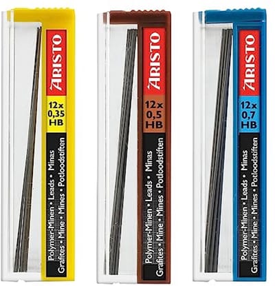 College FLP 3-delige set - Vullingen 0,35/0,5/0,7 mm, Hardheidsgraad HB, Inclusief Reservevullingen