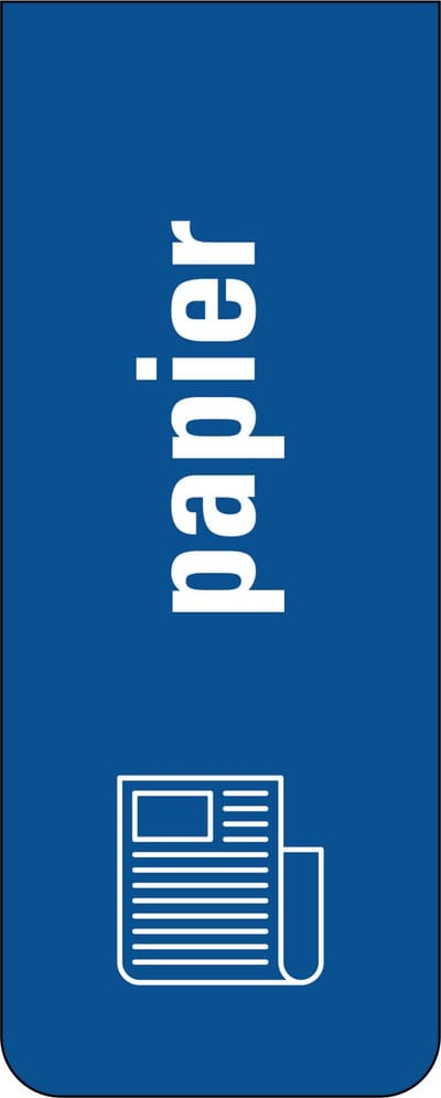Papier afval bord - kunststof - 160 x 65 mm