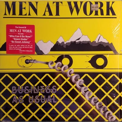 LP-plaat MEN AT WORK Business As Usual FC37978 COLUMBIA 1982 VS Rock Gebruikt red