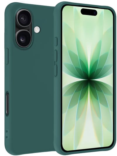 Hoesje Geschikt voor Apple iPhone 17 - Sterk & Shockproof - Hoes Cover - Siliconen Case - Donkergroen