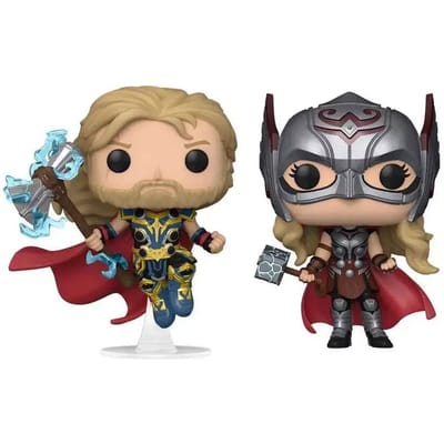 Funko Thor - Thor: Love And Thunder POP! 2-Pack Thor & Mighty Thor 9 cm Verzamelfiguur - Multicolours