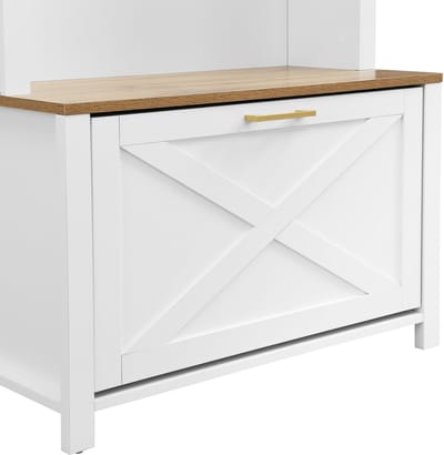 Multifunctionele kledingkast met schoenenrek - planken en haken - kapstok voor de hal - modern design - wit