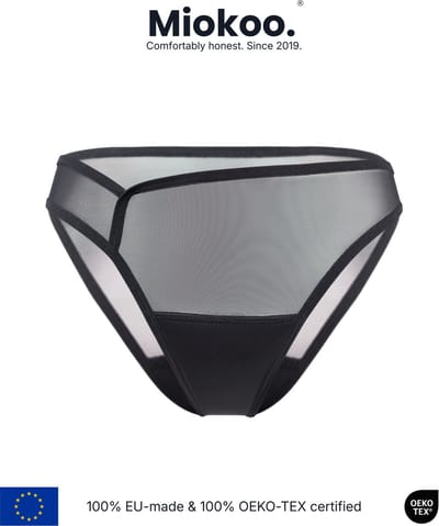 Miokoo® JANICE Lage taille Elegant Zwart – Tijdloos Comfort & Blijvende Kwaliteit – 100% EU-gemaakt - Oeko-Tex® Gecertificeerd (cert: 25.04.090) – ook verkrijgbaar in zwart – XXS tot 3XL – sneldrogend, zacht als een 2e huid ook de