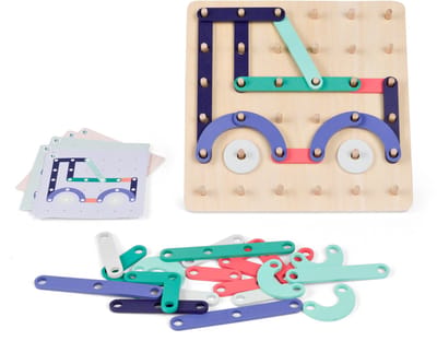 BS Toys Geoplank GA529 – Houten Educatief Spel met Patronen & Vormen